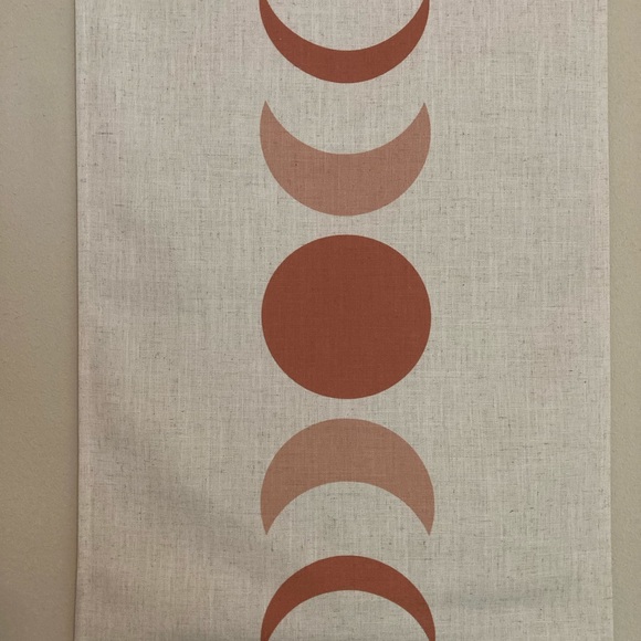 Boho Tapestry Coral Pink Lunar Moon Phase31 Lx20"W - Picture 4 of 5